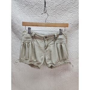 Petit Monde Jeans Womens Shorts Beige Scrunch Size Medium 3"